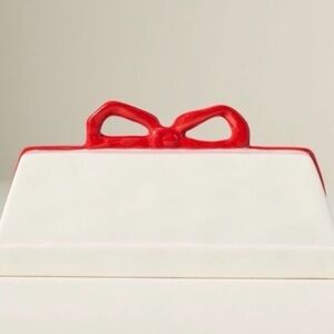Anthropologie NWT Benedita Bow Ceramic Stoneware Butter Dish
